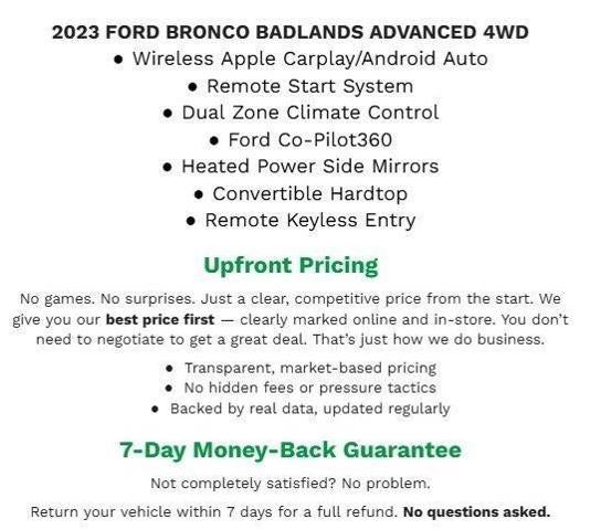 2023 Ford Bronco Badlands 2 Door Advanced 4x4