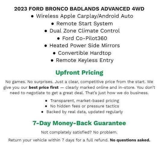 2023 Ford Bronco Badlands 2 Door Advanced 4x4