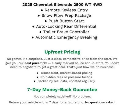 2025 Chevrolet Silverado 2500 HD 4WD Reg Cab 142 Work Truck