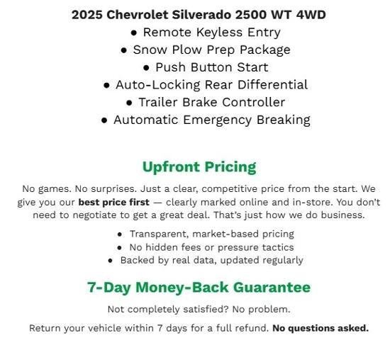 2025 Chevrolet Silverado 2500 HD 4WD Reg Cab 142 Work Truck