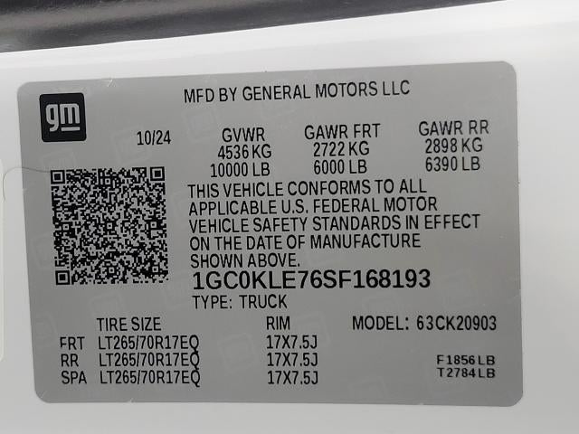 2025 Chevrolet Silverado 2500 HD 4WD Reg Cab 142 Work Truck