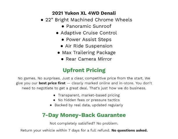 2021 GMC Yukon XL 4WD 4DR DENALI **HEATED FRONT & REAR SEATS**HD SURROUND VISION**ADAPTIVE CRUISE CONTROL**