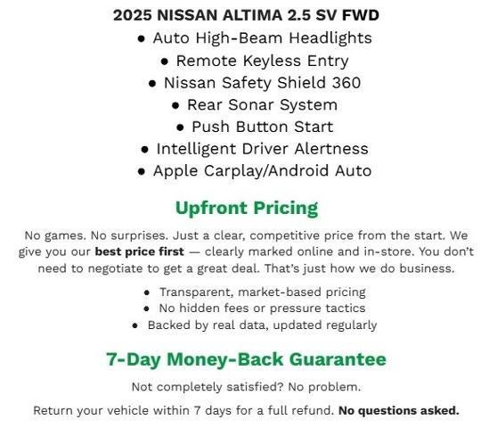 2025 Nissan Altima SV FWD