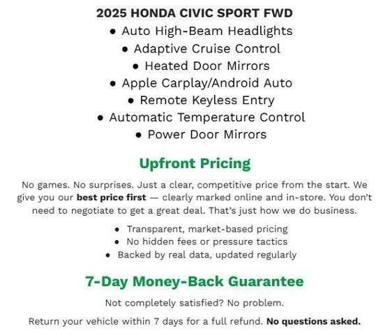 2025 Honda Civic Sedan Sport CVT