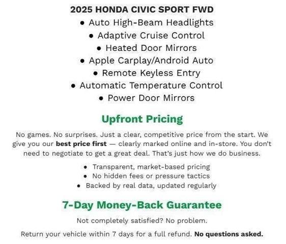 2025 Honda Civic Sedan Sport CVT