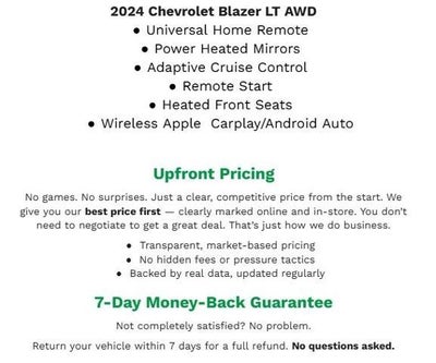 2024 Chevrolet Blazer AWD 4DR LT W/2LT **APPLE CARPLAY/ANDROID AUTO**REMOTE START**HEATED SEATS**