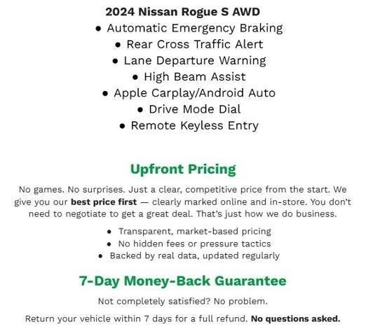 2024 Nissan Rogue AWD S **APPLE CARPLAY/ANDROID AUTO**REMOTE KEYLESS ENTRY**AUTOMATIC EMERGENCY BRAKING**