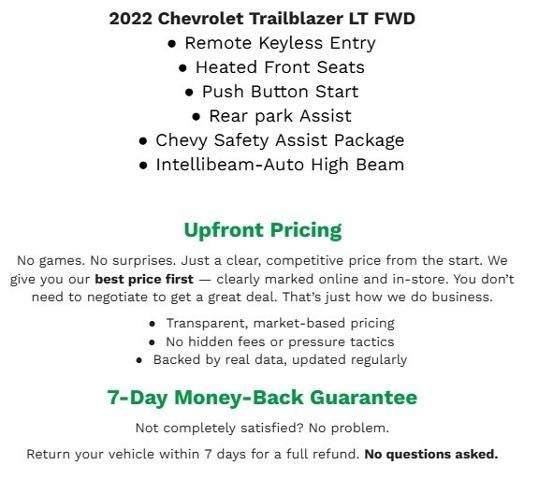 2022 Chevrolet Trailblazer FWD 4DR LT **APPLE CARPLAY/ANDROID AUTO**REMOTE KEYLESS ENTRY**HEATED FRONT SEATS**