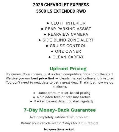 2025 Chevrolet Express Passenger 3500 Extended Wheelbase Rear-Wheel Drive 1LS