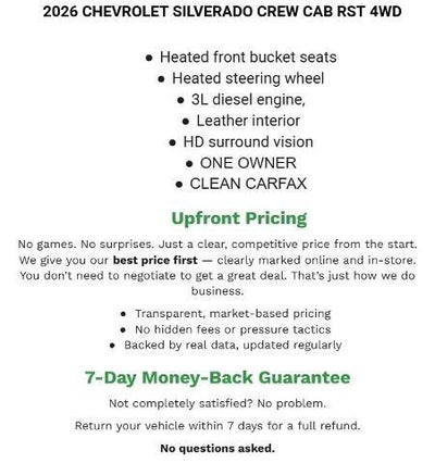 2026 Chevrolet Silverado 1500 Crew Cab Short Box 4-Wheel Drive RST