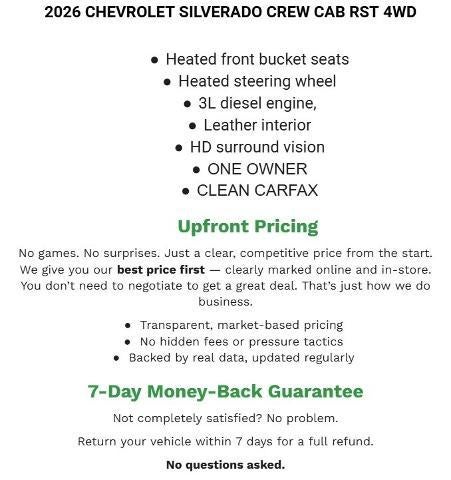 2026 Chevrolet Silverado 1500 Crew Cab Short Box 4-Wheel Drive RST