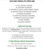 2023 GMC Sierra 1500 Crew Cab Short Box 4-Wheel Drive AT4