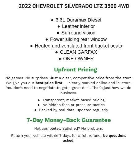 2022 Chevrolet Silverado 3500 HD Crew Cab Standard Box 4-Wheel Drive LTZ