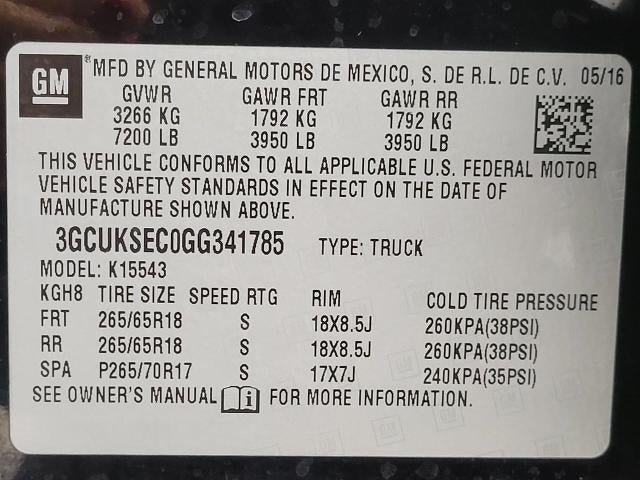 2016 Chevrolet Silverado 1500 Crew Cab Short Box 4-Wheel Drive LTZ Z71