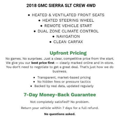 2018 GMC Sierra 1500 Crew Cab Short Box 4-Wheel Drive SLT