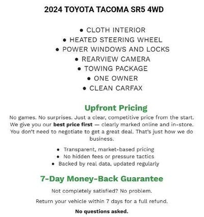 2024 Toyota Tacoma 4WD 4WD SR5 Double Cab 5' Bed AT (GS)