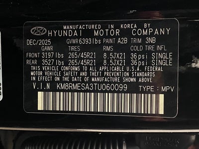 2026 Hyundai Palisade Hybrid Calligraphy