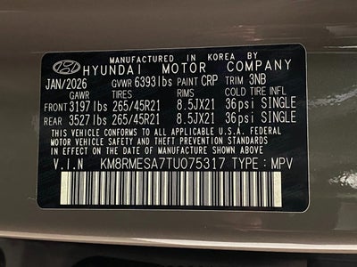 2026 Hyundai Palisade Hybrid Calligraphy