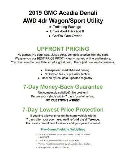 2019 GMC Acadia AWD 4dr Denali