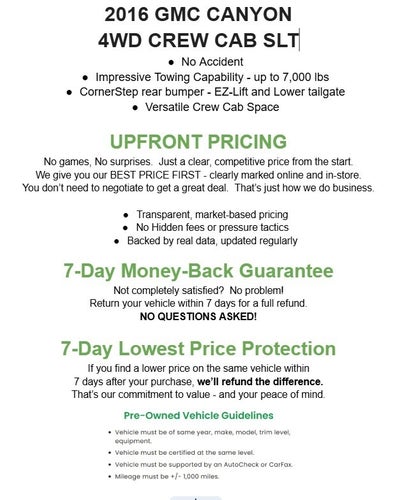 2016 GMC Canyon 4WD Crew Cab 128.3 SLT