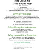 2022 Lexus RX RX 350 F SPORT Appearance AWD