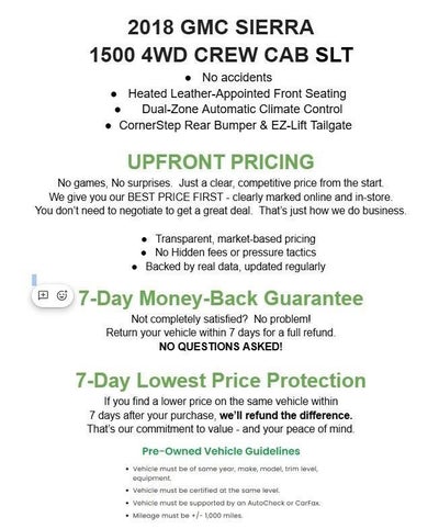 2018 GMC Sierra 1500 4WD Crew Cab 143.5 SLT