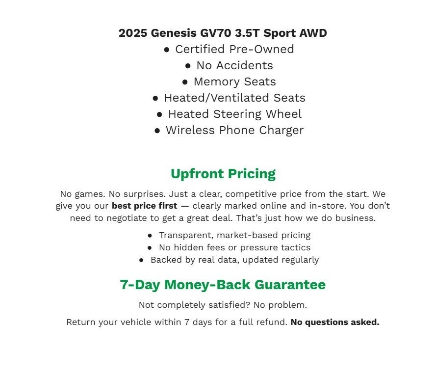 2025 Genesis GV70 3.5T Sport AWD