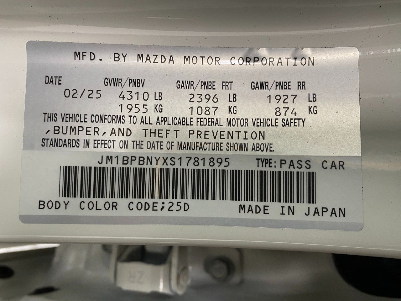 2025 Mazda Mazda3 Hatchback 2.5 Turbo Premium Plus Auto AWD