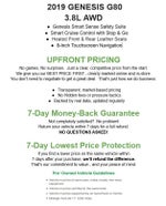 2019 Genesis G80 3.8L AWD
