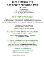 2026 Genesis G70 3.3T Sport Prestige AWD