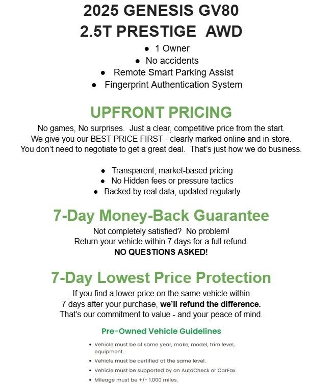 2025 Genesis GV80 2.5T Prestige AWD