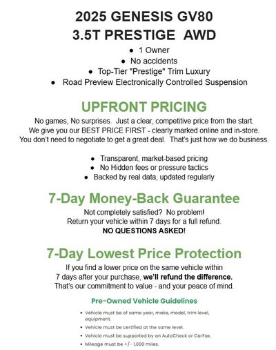 2025 Genesis GV80 3.5T Prestige AWD