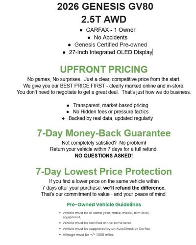2026 Genesis GV80 2.5T AWD