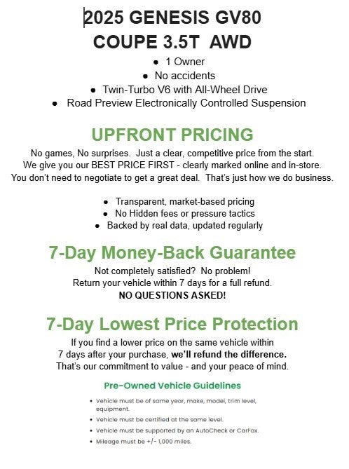 2025 Genesis GV80 Coupe 3.5T AWD