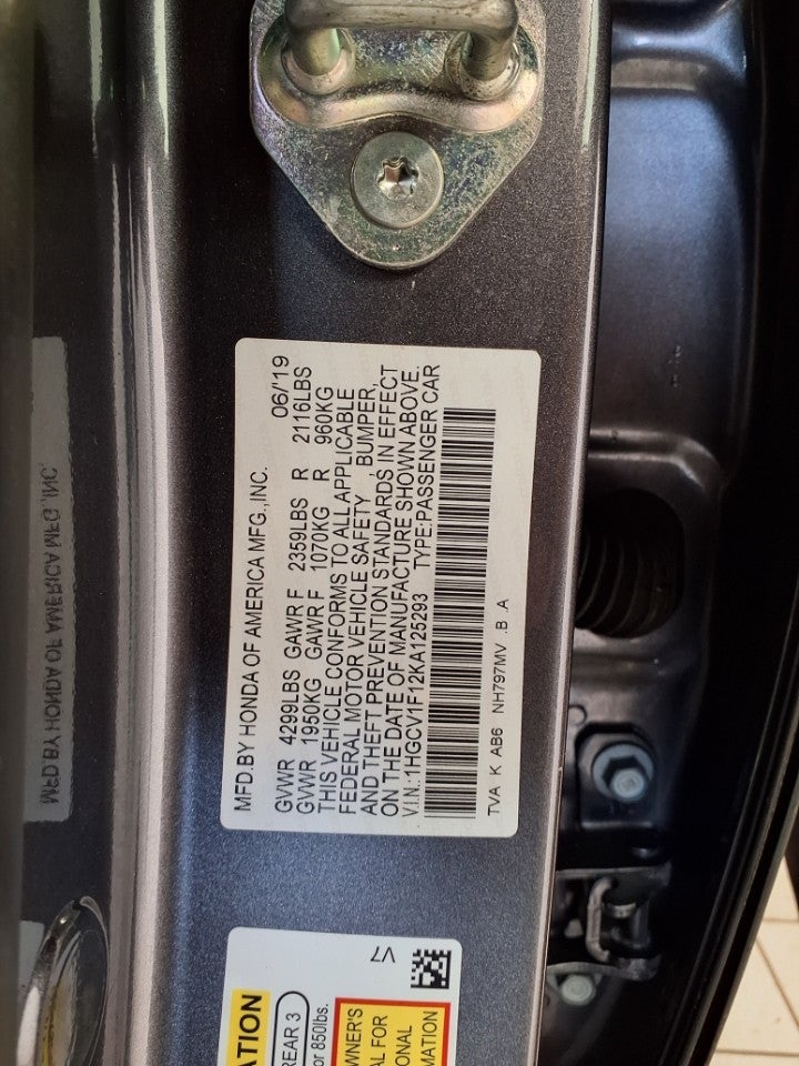 2019 Honda Accord Sedan LX 1.5T CVT