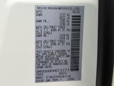 2026 Nissan Frontier Crew Cab 4x4 S
