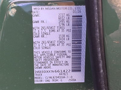 2026 Nissan Frontier Crew Cab SV