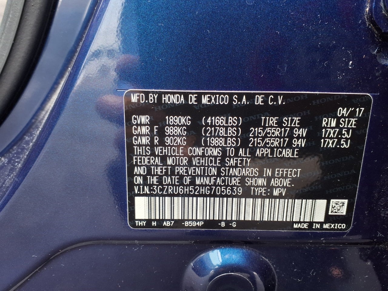 2017 Honda HR-V EX AWD CVT