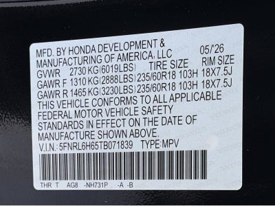 2026 Honda Odyssey EX-L Auto