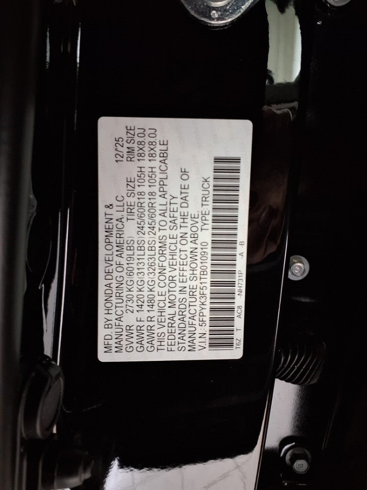 2026 Honda Ridgeline RTL AWD