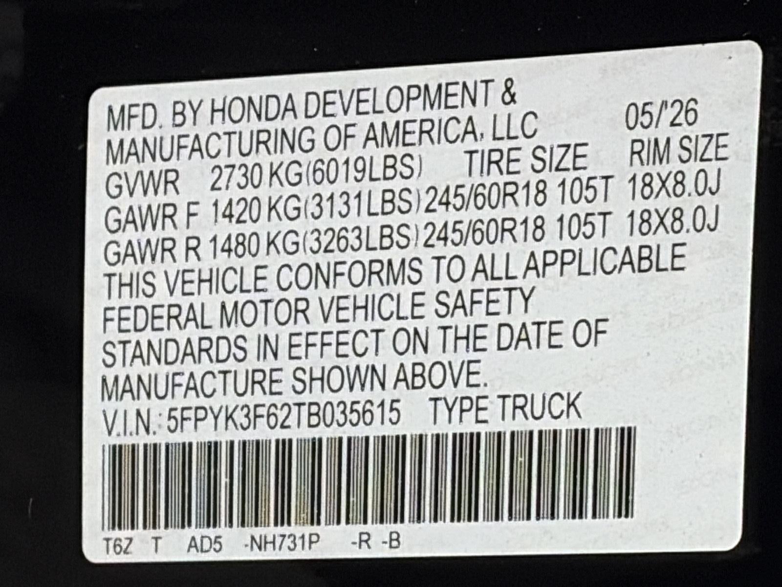 2026 Honda Ridgeline TrailSport AWD