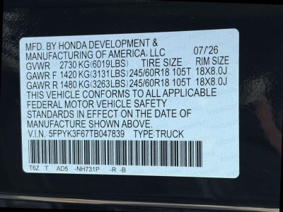2026 Honda Ridgeline TrailSport AWD
