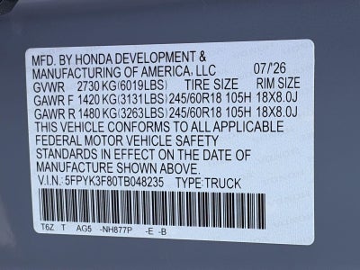 2026 Honda Ridgeline Black Edition AWD