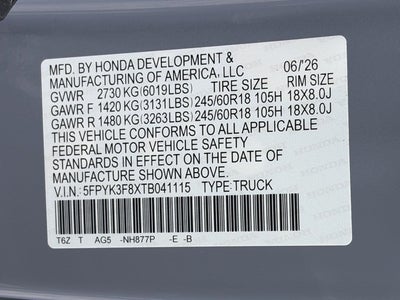 2026 Honda Ridgeline Black Edition AWD