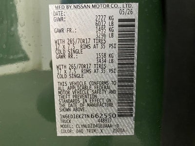 2026 Nissan Frontier Crew Cab PRO-4X®