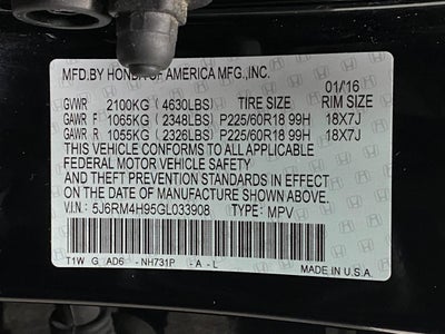 2016 Honda CR-V AWD 5dr Touring