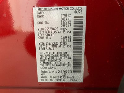2026 Nissan Pathfinder Platinum