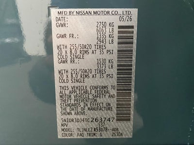 2026 Nissan Pathfinder Platinum