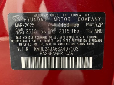 2025 Hyundai Sonata SE FWD