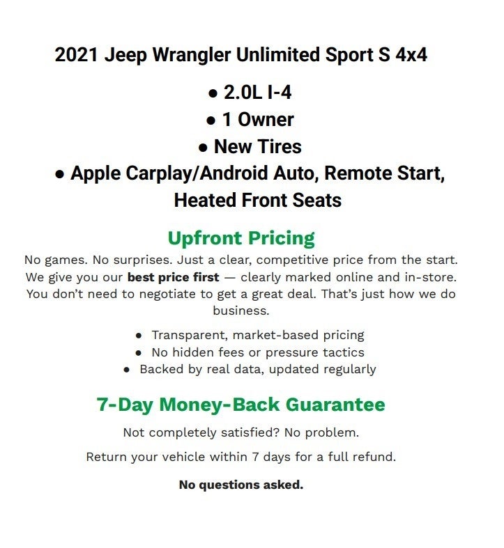 2021 Jeep Wrangler Unlimited Sport S 4x4